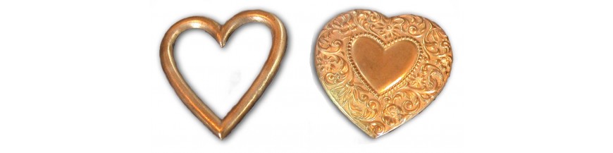 Hearts Brass Stampings