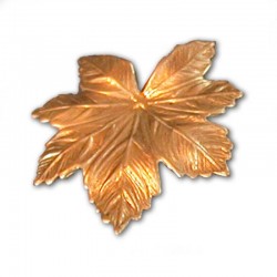 Small Veined Maple Leaf in solid brass