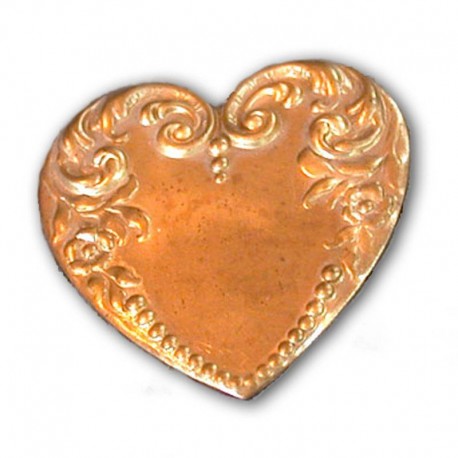 Medium Victorian Detailed Heart in solid brass