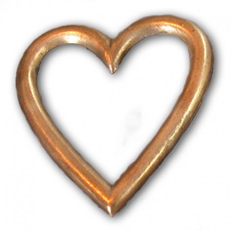 Medium Smooth Open Heart in solid brass 