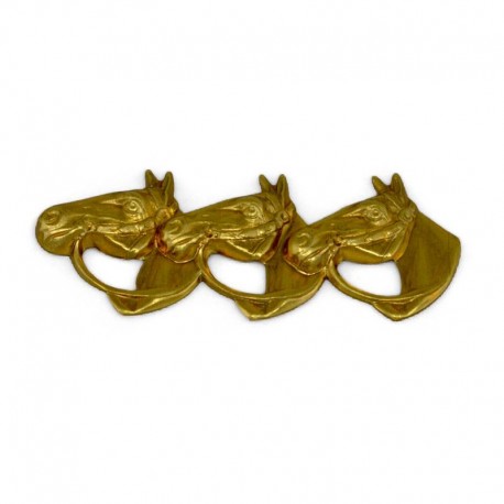 Small Horse Head in Horseshoe - Brass Stamping Small Horse Head in Horseshoe - Brass Stamping
