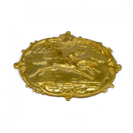 Large Steeplechase Horse and Rider Brass Stamping Large Steeplechase Horse and Rider Brass Stamping