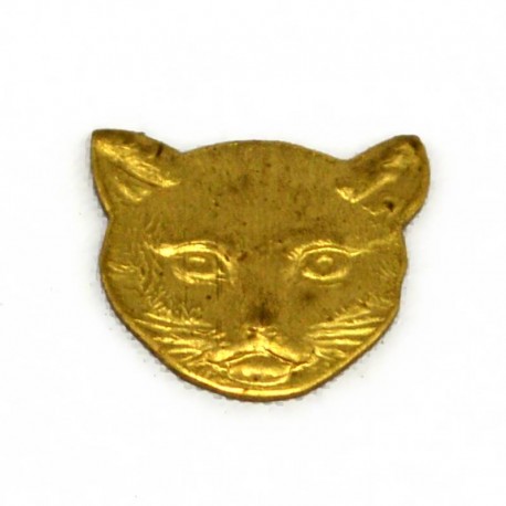 Small Cat's Head Stamping - Solid Brass