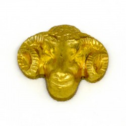Small Sculptural Ram's Head Stamping - Solid Brass