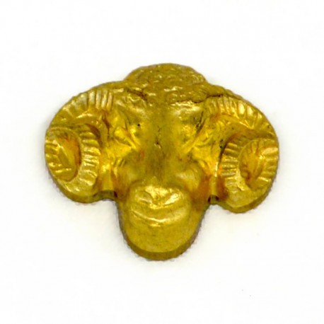 Small Sculptural Ram's Head Stamping - Solid Brass Small Sculptural Ram's Head Stamping - Solid Brass