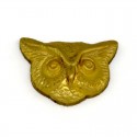 Small Sculptural Owl's Head Stamping - Solid Brass