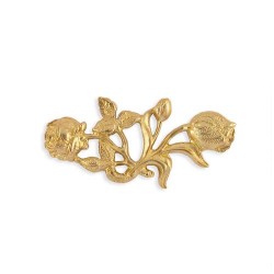 Sculptural Rose Long Brass...