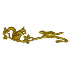 Medium Squirrels on Branch Brass Stamping