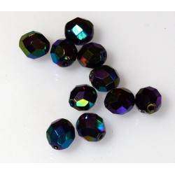 Blue Iris Faceted Glass Beads