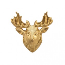 Large Deer Head Brass Stamping