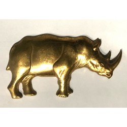 Large Rhino Brass Stamping
