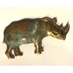 Large Patina Rhino Brass...