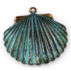 Large Patina Scallop Shell...